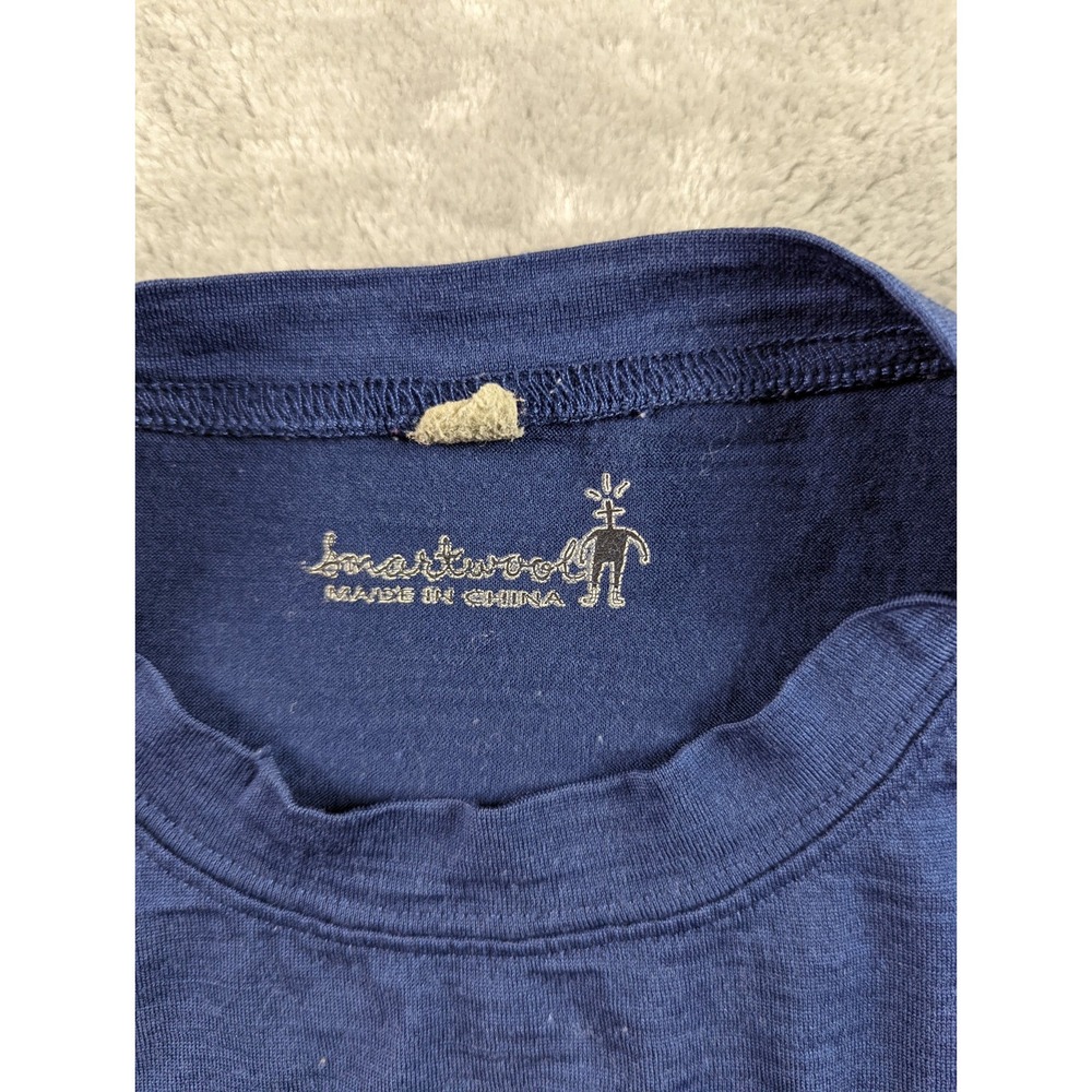 Smartwool Shirt Mens Large Blue Merino Wool Base Layer Long Sleeve Casual READ - Picture 6 of 13